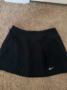 Nike Black Workout Skort with White Swoosh Accent